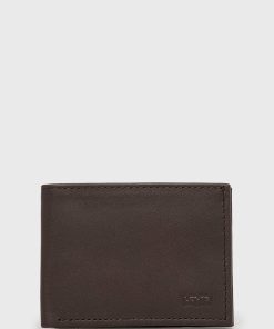 Levi's portofel de piele culoarea maro 99KK-PFU001_89X