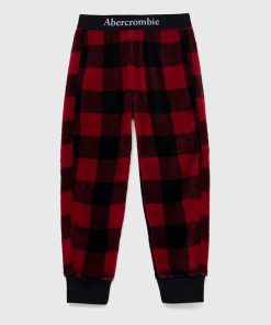 Abercrombie & Fitch pantaloni de pijama copii culoarea rosu, modelator 9BYY-BIB065_33X