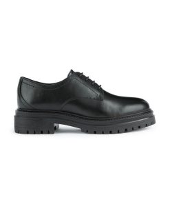 Geox pantofi de piele Iridea femei, culoarea negru, cu toc plat 9BYY-OBD1OJ_99X