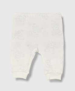 United Colors of Benetton pantaloni de trening din bumbac pentru bebeluși culoarea alb, modelator 9BYX-SPK050_00X