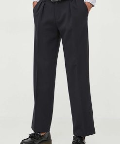 United Colors of Benetton pantaloni barbati, culoarea negru, drept 9BYX-SPM0EE_99X