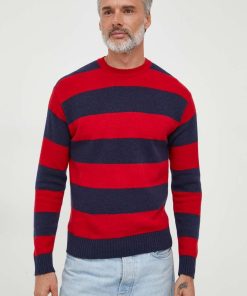 United Colors of Benetton pulover de lana barbati, culoarea rosu, light 9BYX-SWM0C2_33X