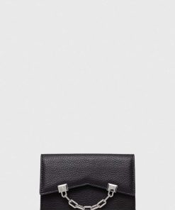 Karl Lagerfeld portofel de piele femei, culoarea negru 9BYX-TOD2ET_99X