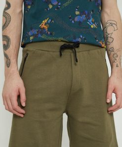 Medicine pantaloni scurti din bumbac barbati, culoarea verde ZPYY-SZM092_81X