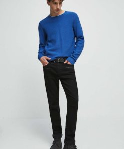 Medicine jeansi barbati, culoarea negru ZBYX-SJM400_99J