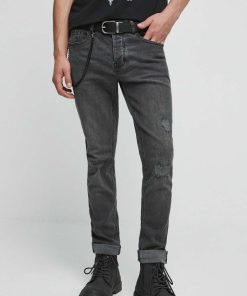 Medicine jeansi barbati, culoarea negru ZBYX-SJM406_99J