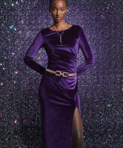 Medicine rochie culoarea violet, midi, mulata ZBYX-SUDA03_49X