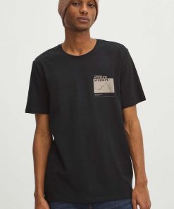 Medicine tricou din bumbac barbati, culoarea negru, cu imprimeu ZBYX-TSM911_99X