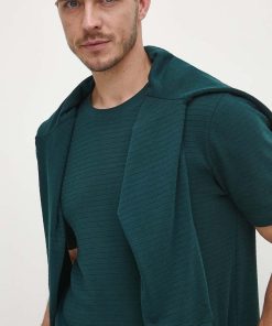 Medicine tricou din bumbac barbati, culoarea verde, neted ZBYX-TSMB01_79X