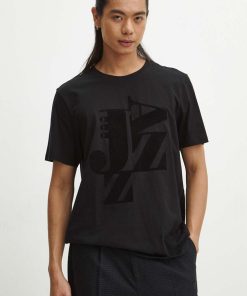 Medicine tricou din bumbac barbati, culoarea negru, cu imprimeu ZBYX-TSMC13_99X