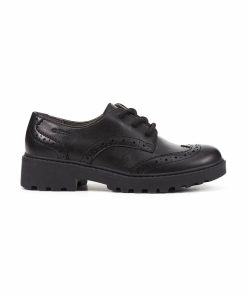 Geox pantofi de piele J CASEY GIRL femei, culoarea negru, cu toc plat, J6420N 00085 C9999 PPYX-OBD1IN_99X