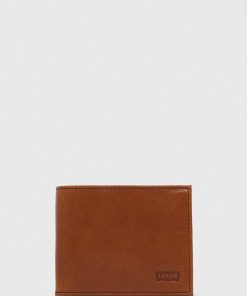 Levi's portofel de piele culoarea maro PPYH-PFU008_88X