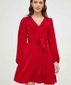 Answear Lab rochie culoarea rosu, mini, evazati BMYX-SUD0GD_33X