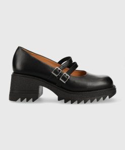 Charles Footwear pantofi de piele Kiara Mary Jane culoarea negru, cu platforma, Kiara.Mary.Jane.Loafer MPYX-OBD02H_99X